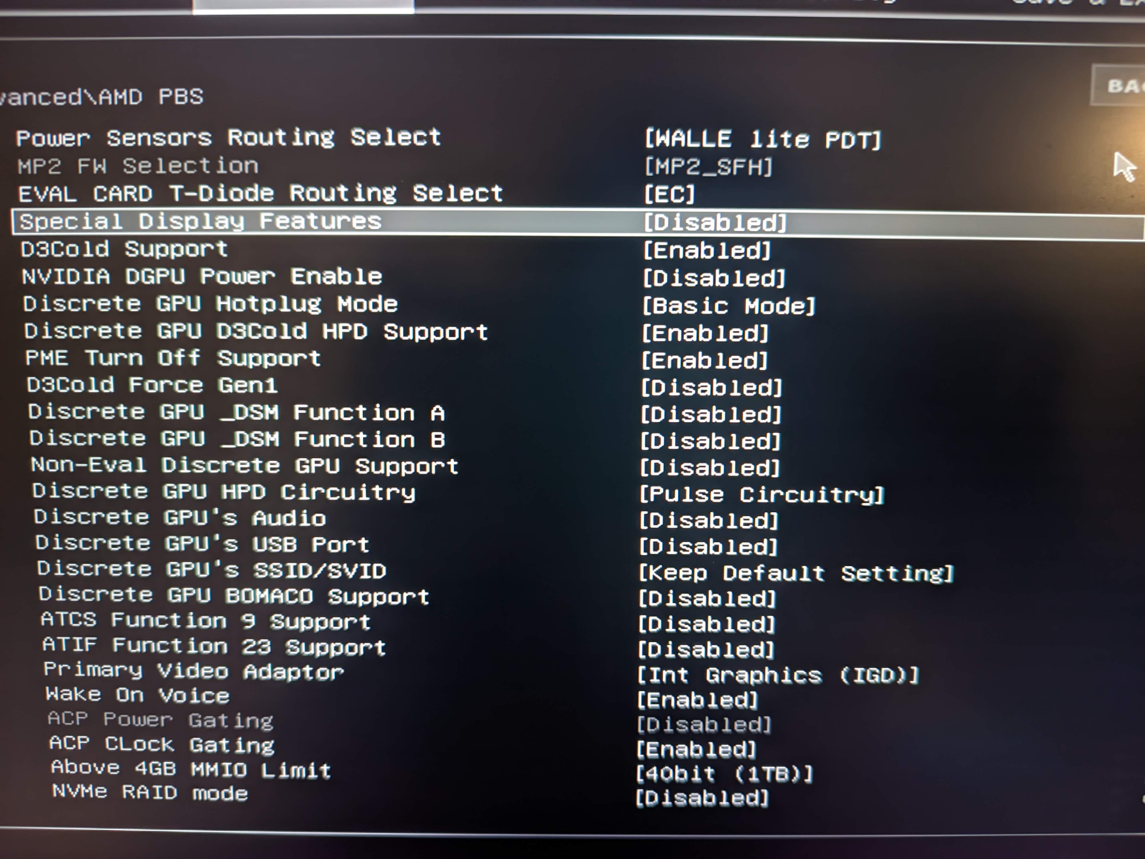 First Group of Settings